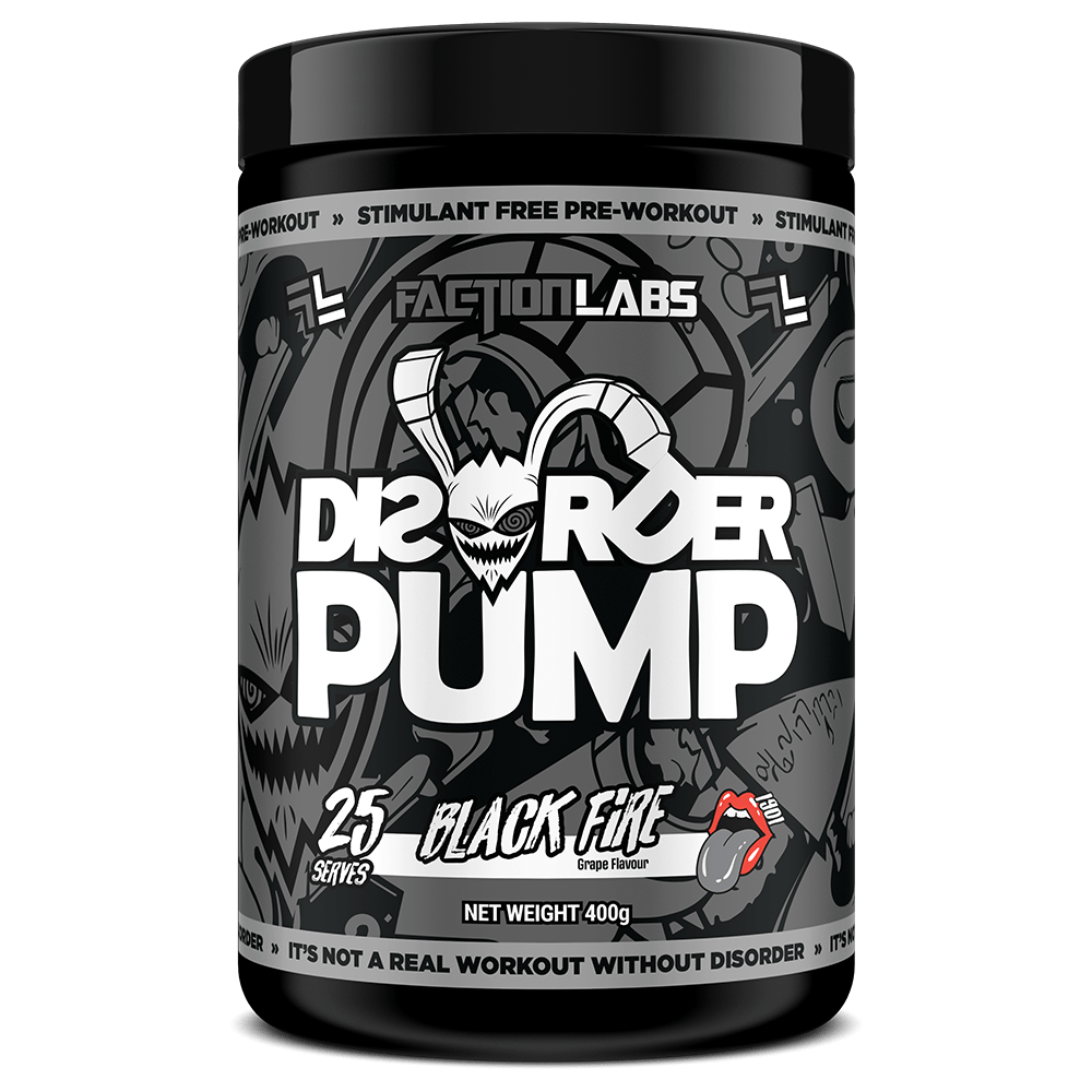 Faction Labs Disorder Pump Pre - Workout 25 Serves Black Fire