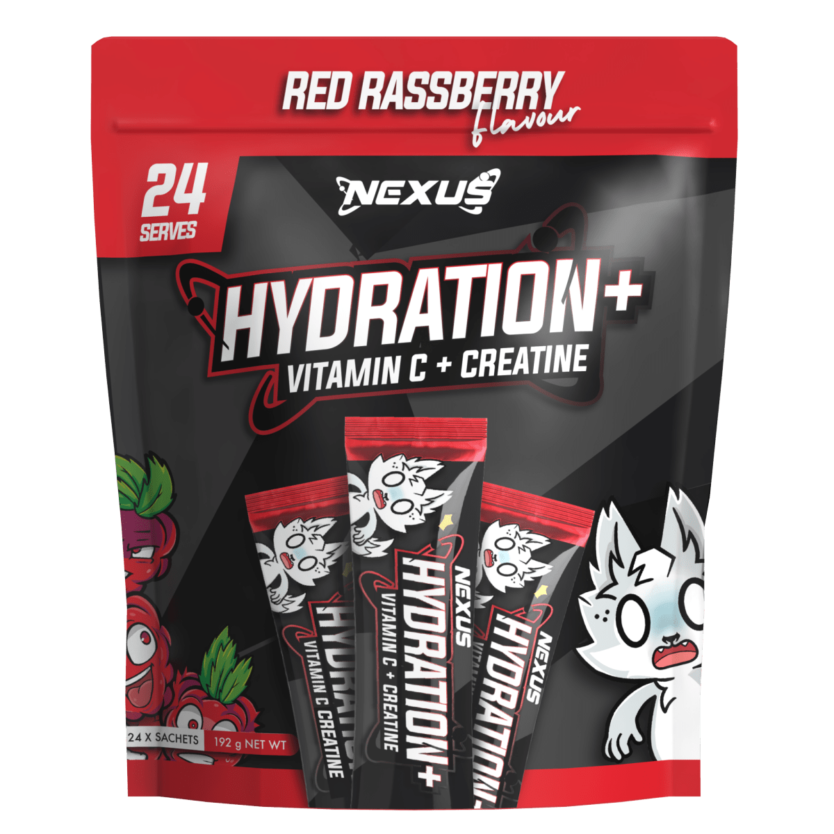 Nexus Sports Nutrition Hydration+ Hydration 24 Serves Red Rassberry