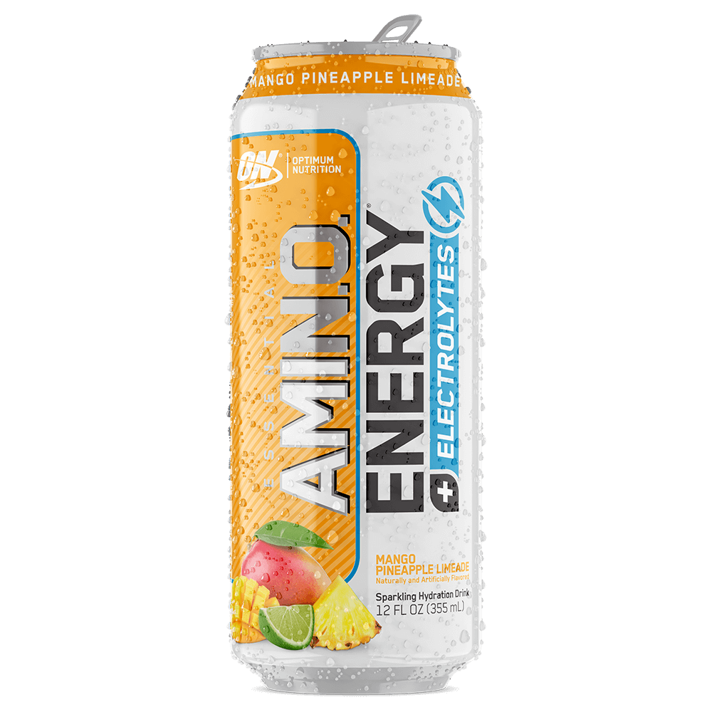Optimum Nutrition Amino Energy + Electrolytes Sparkling RTD Energy Drink 355mL Mango Pinelime