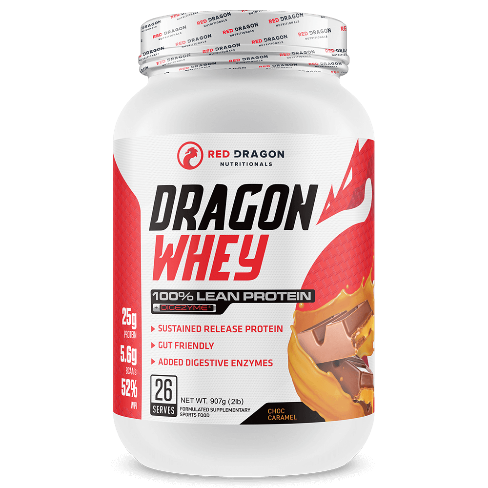 Red Dragon Nutritionals Dragon Whey Protein Powder 26 Serves Choc Caramel