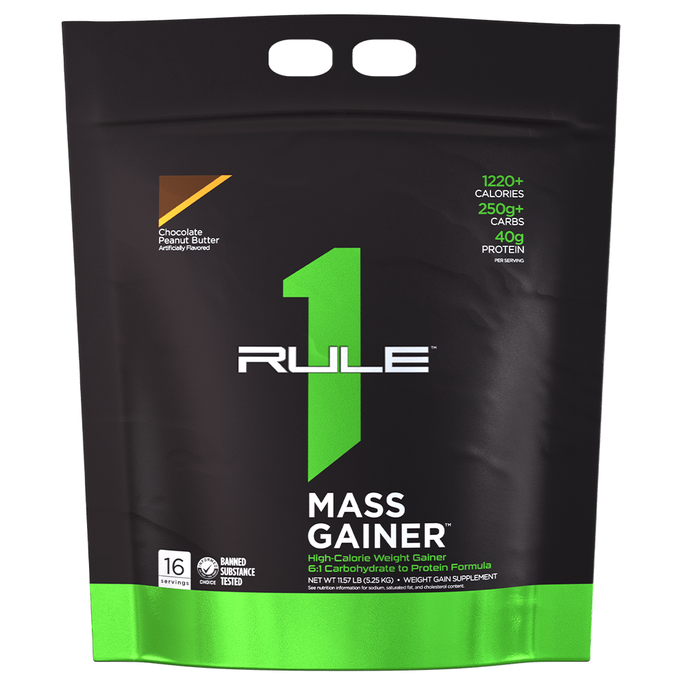 Rule 1 R1 Mass Gainer Protein Powder 16 Serves Chocolate Peanut Butter
