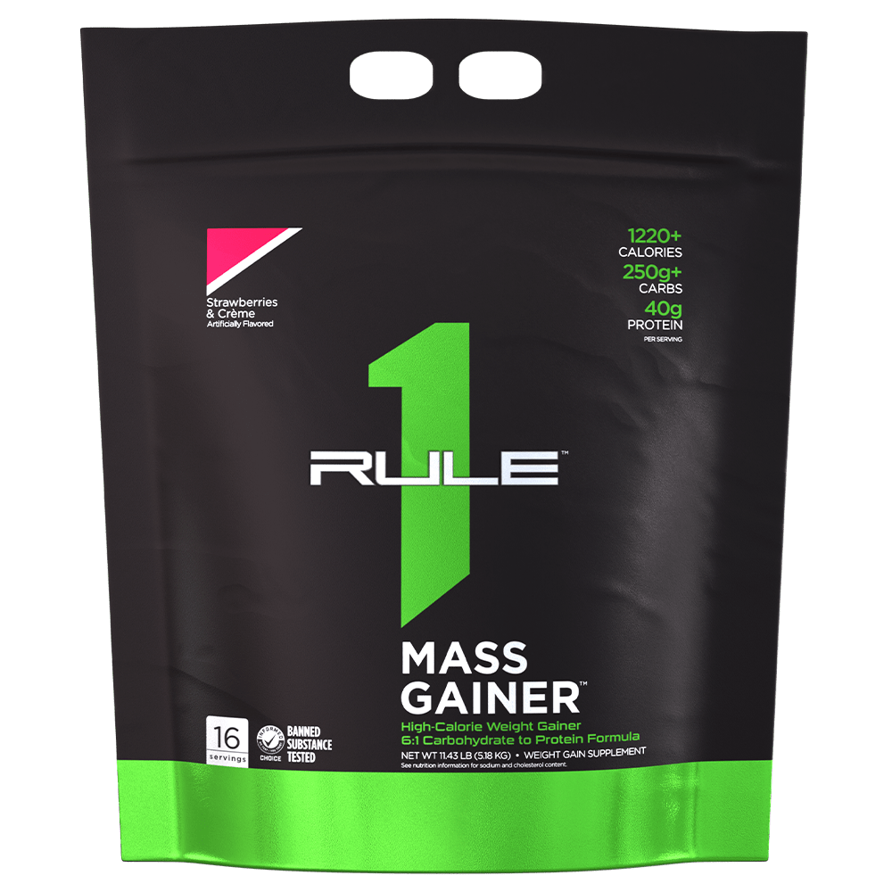 Rule 1 R1 Mass Gainer Protein Powder 16 Serves Strawberries & Creme