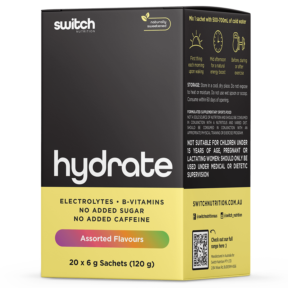 Switch Nutrition Hydrate Switch Electrolytes 20 Sachets (Box) Variety