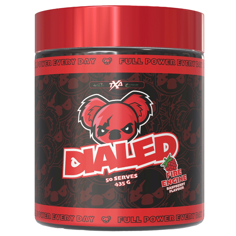 The X Athletics Dialed Pre - Workout Pre - Workout 50 Serves Fire Engine Raspberry