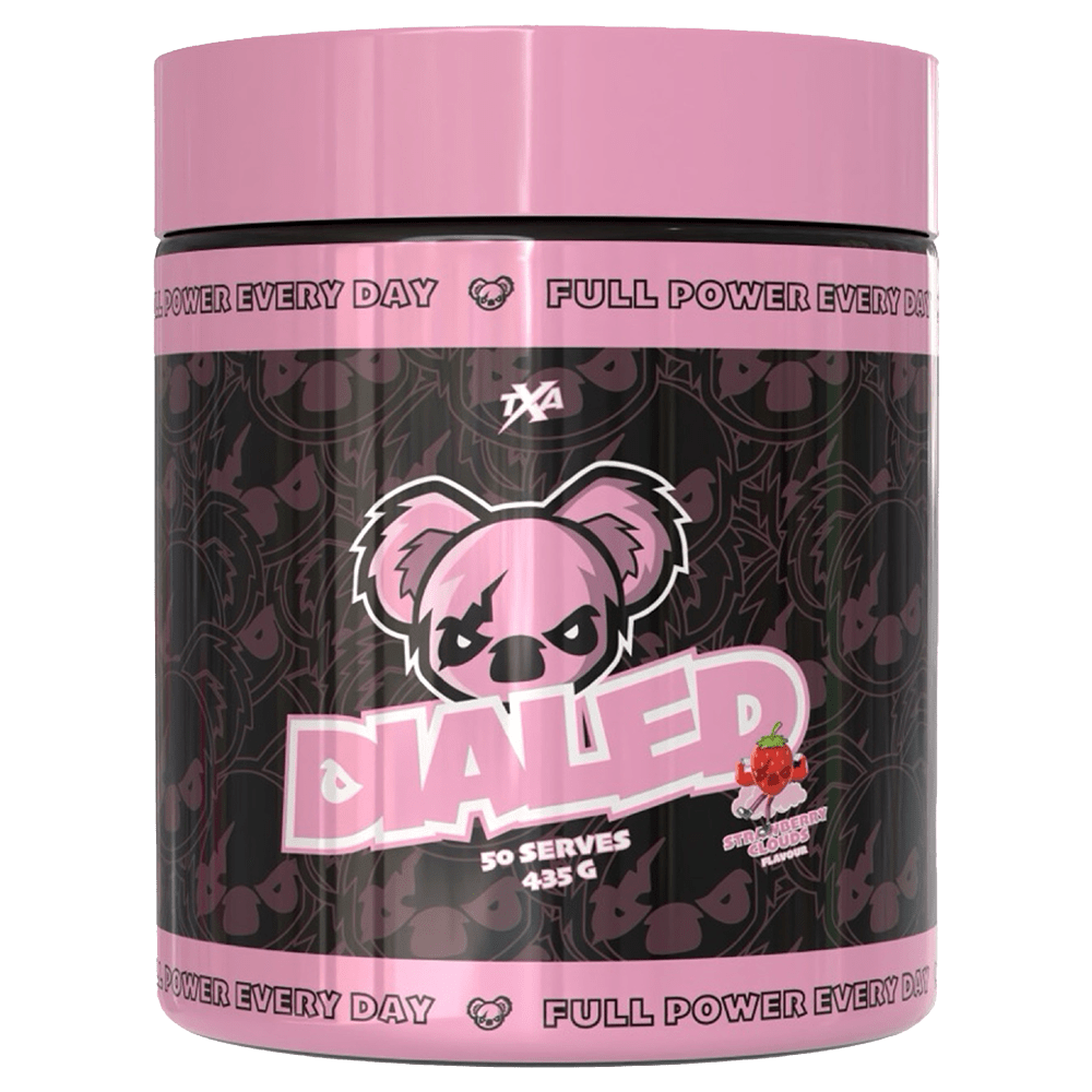 The X Athletics Dialed Pre - Workout Pre - Workout 50 Serves Strawberry Clouds