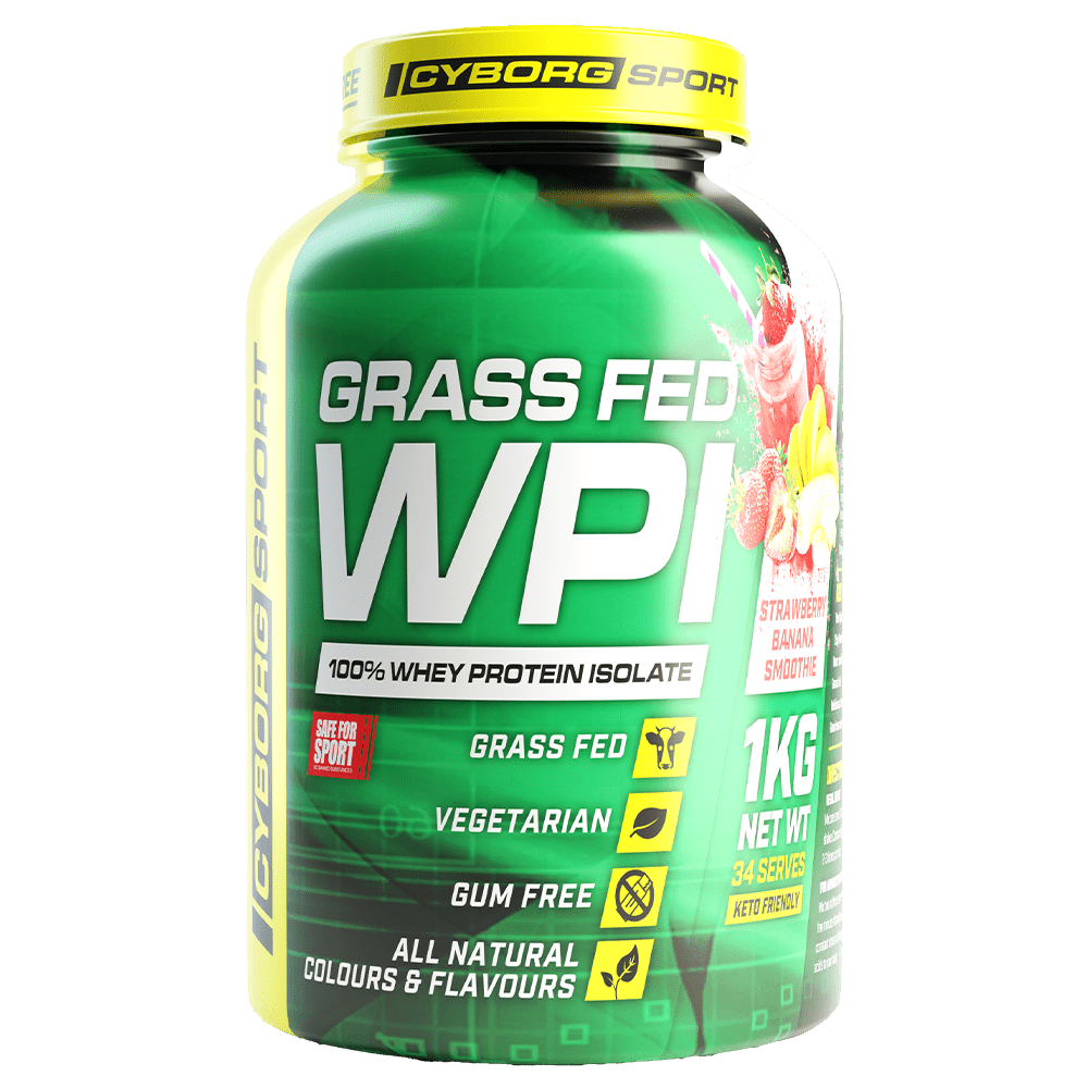 Cyborg Sport Grass Fed WPI Protein Powder 1 Kg Strawberry-Banana Smoothie