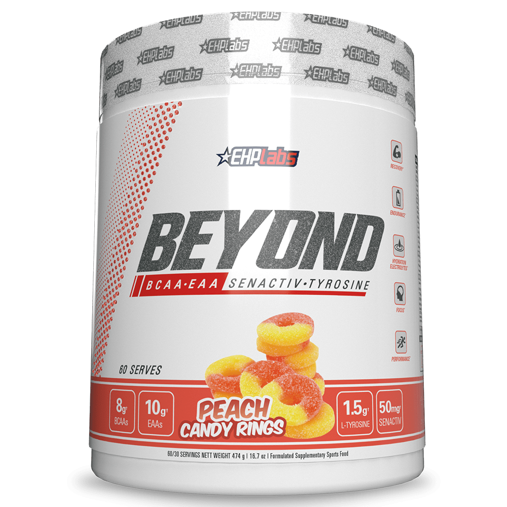 EHPlabs Beyond BCAA+EAA Aminos 60 Serves Peach Candy Rings