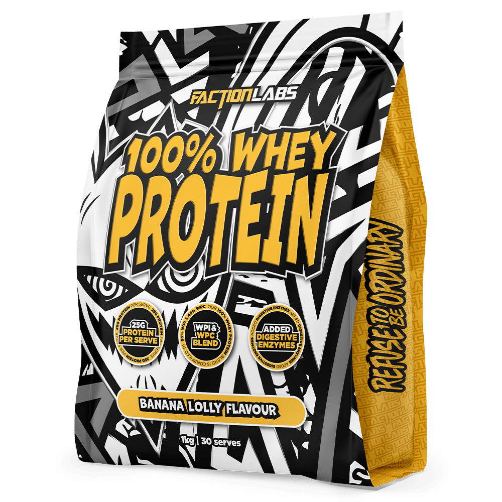 Faction Labs 100% Whey Protein Protein Powder 30 Serves Banana Lolly