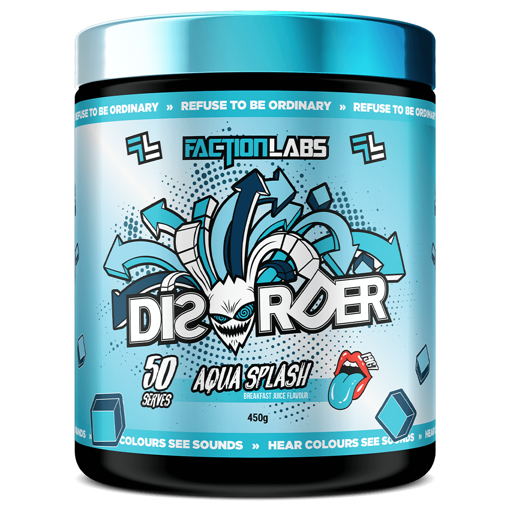 Faction Labs Disorder Pre-Workout 50 Serves Aqua Splash - Breakfast Juice