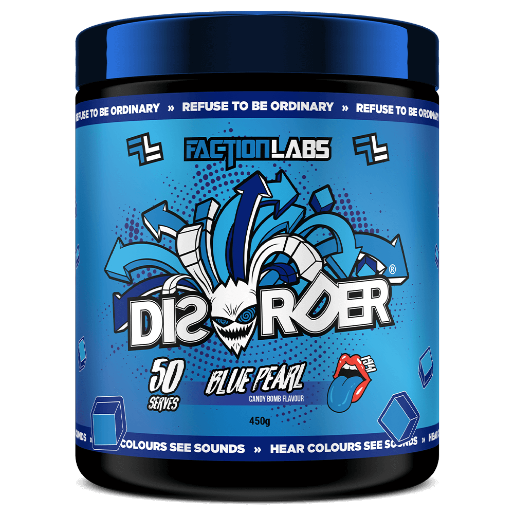 Faction Labs Disorder Pre-Workout 50 Serves Blue Pearl - Candy Bomb