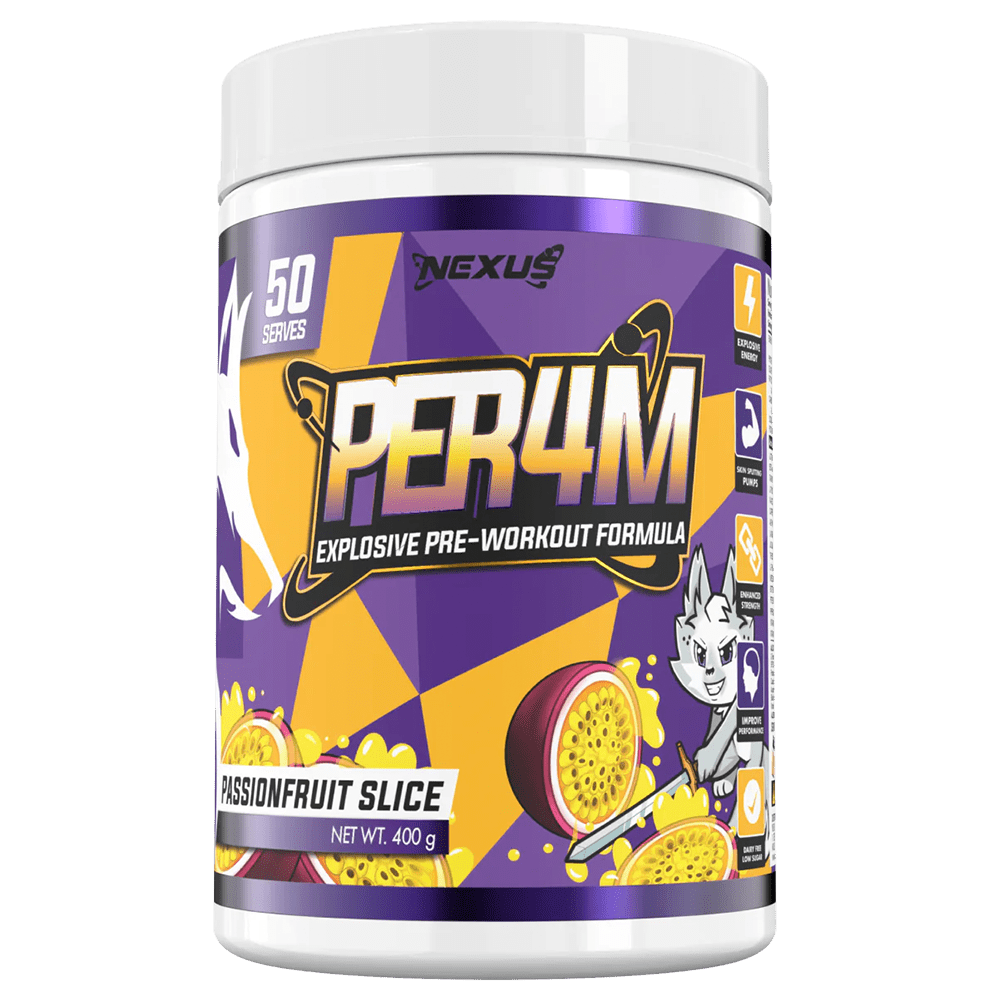Nexus Sports Nutrition Per4m Pre-Workout 50 Serves Passionfruit Slice
