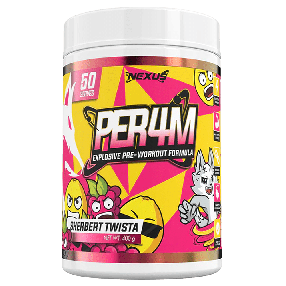 Nexus Sports Nutrition Per4m Pre-Workout 50 Serves Sherbet Twista