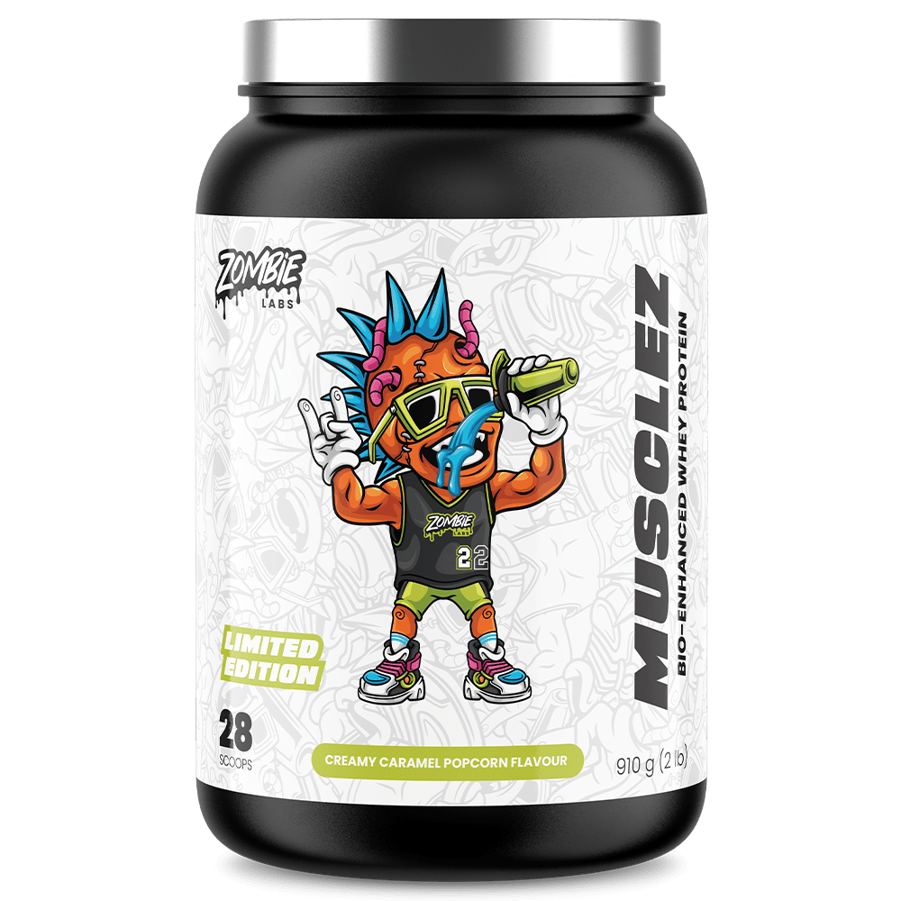 Zombie Labs Musclez Protein Powder 28 Serves Creamy Caramel Popcorn