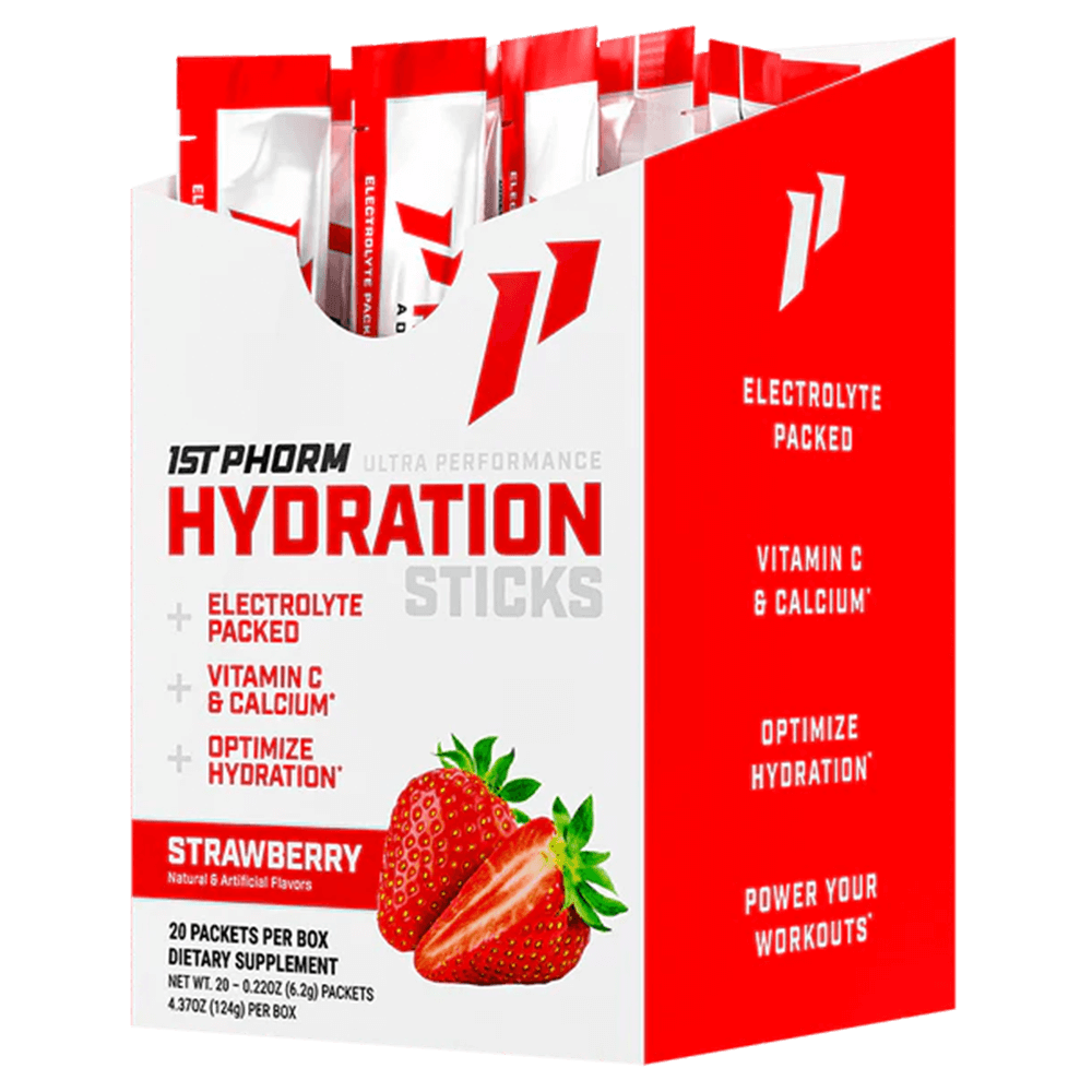 1st Phorm Hydration Sticks Electrolytes 1 Box (20 Sticks) Strawberry