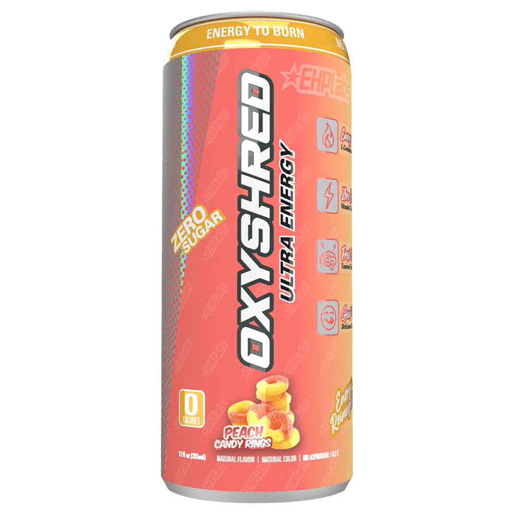 EHPlabs OxyShred RTD Energy Drink 355mL Peach Candy Rings