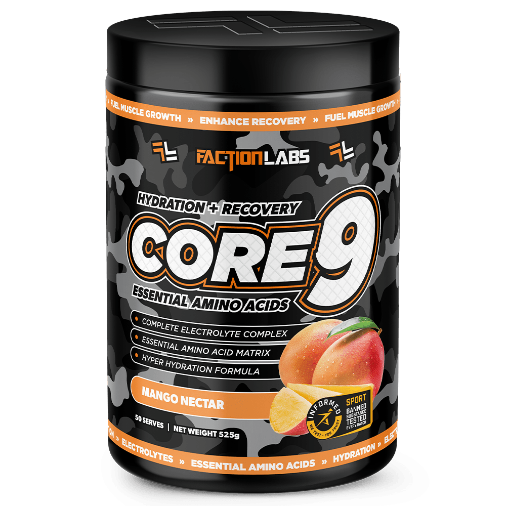 Faction Labs Core 9 EAA + BCAA Aminos 50 Serves Mango Nectar