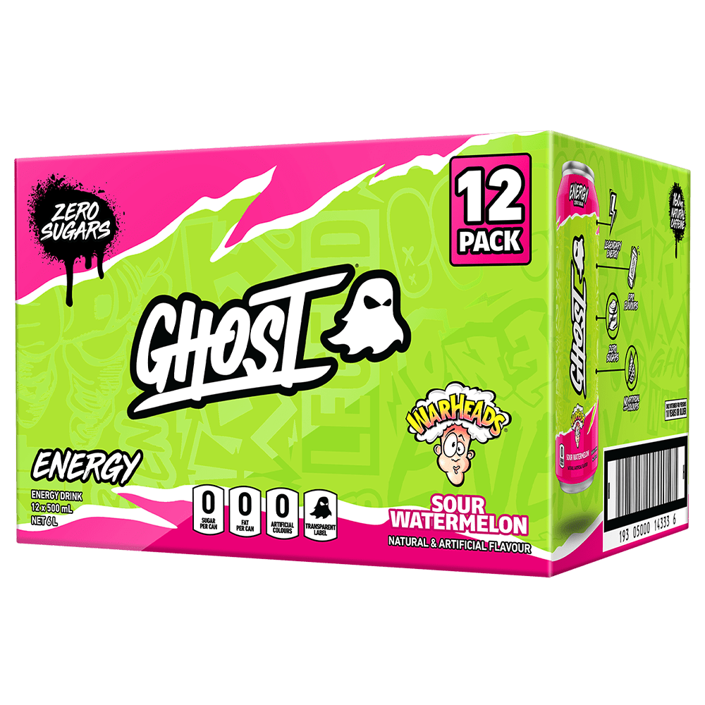 Ghost Energy 12pk Case Energy Drink Warheads Sour Watermelon