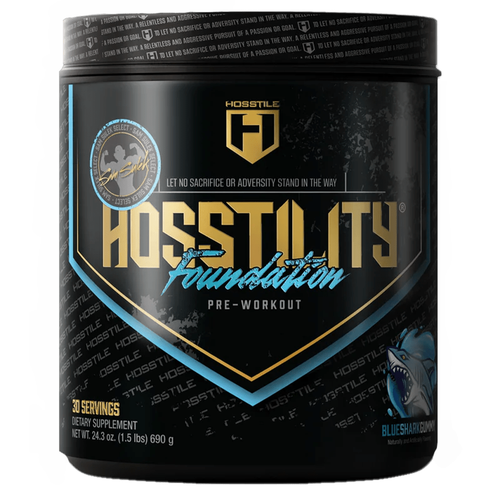 Hosstile Hosstility Foundation Pre - Workout 30 Serves Blue Shark Gummy