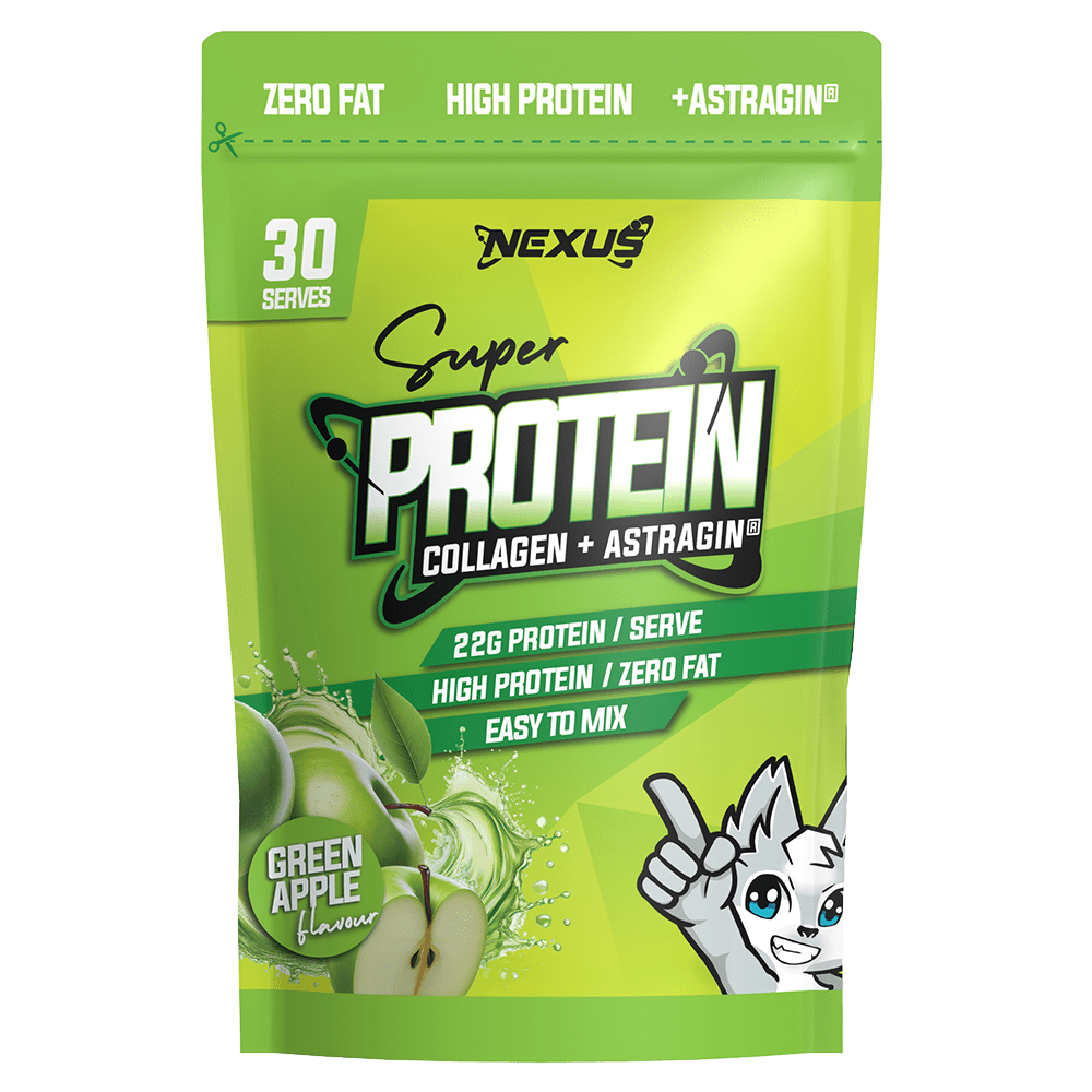 Nexus Sports Nutrition Super Protein Collagen + Astragin Protein Powder 30 Serves Green Apple