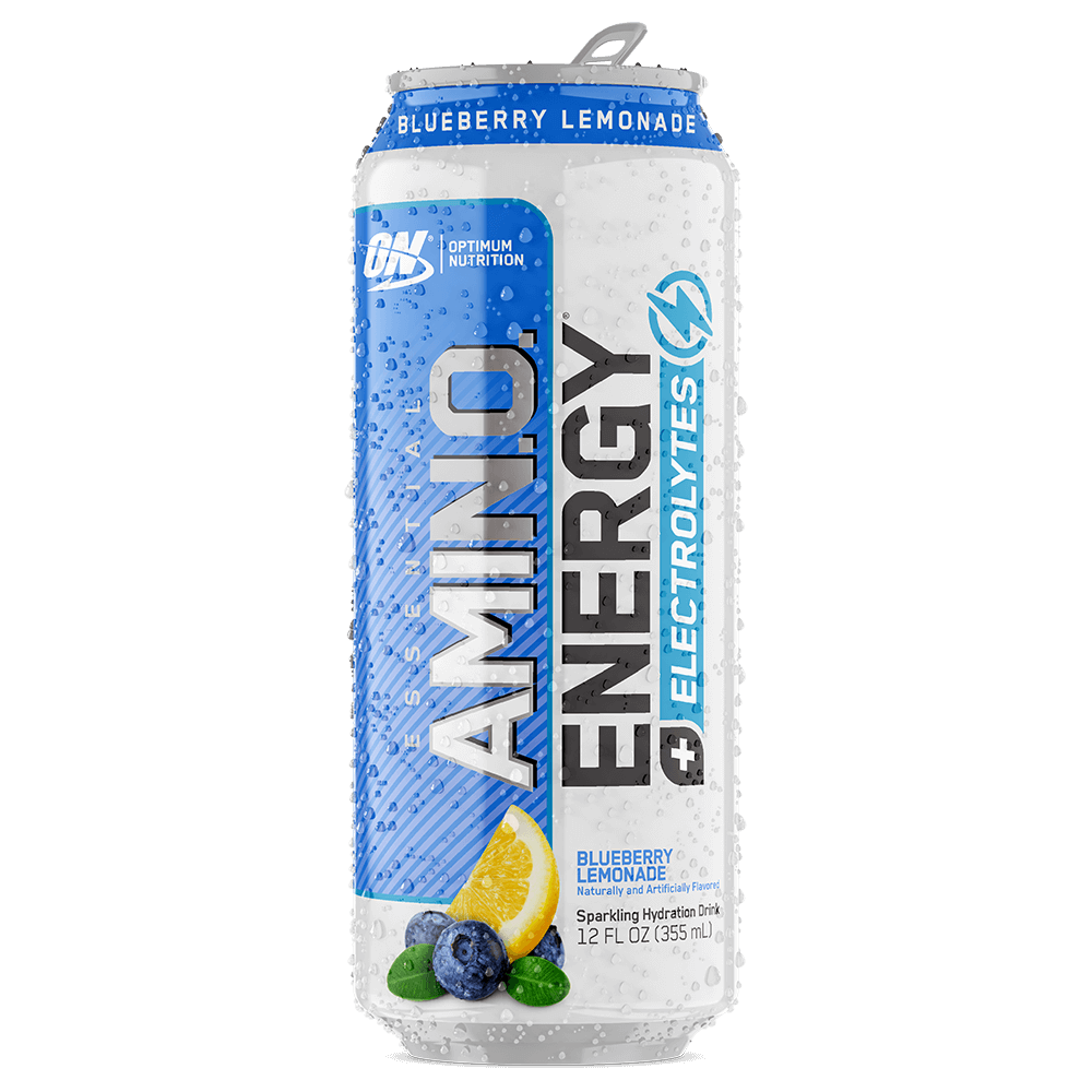 Optimum Nutrition Amino Energy + Electrolytes Sparkling RTD Energy Drink 355mL Blueberry Lemonade