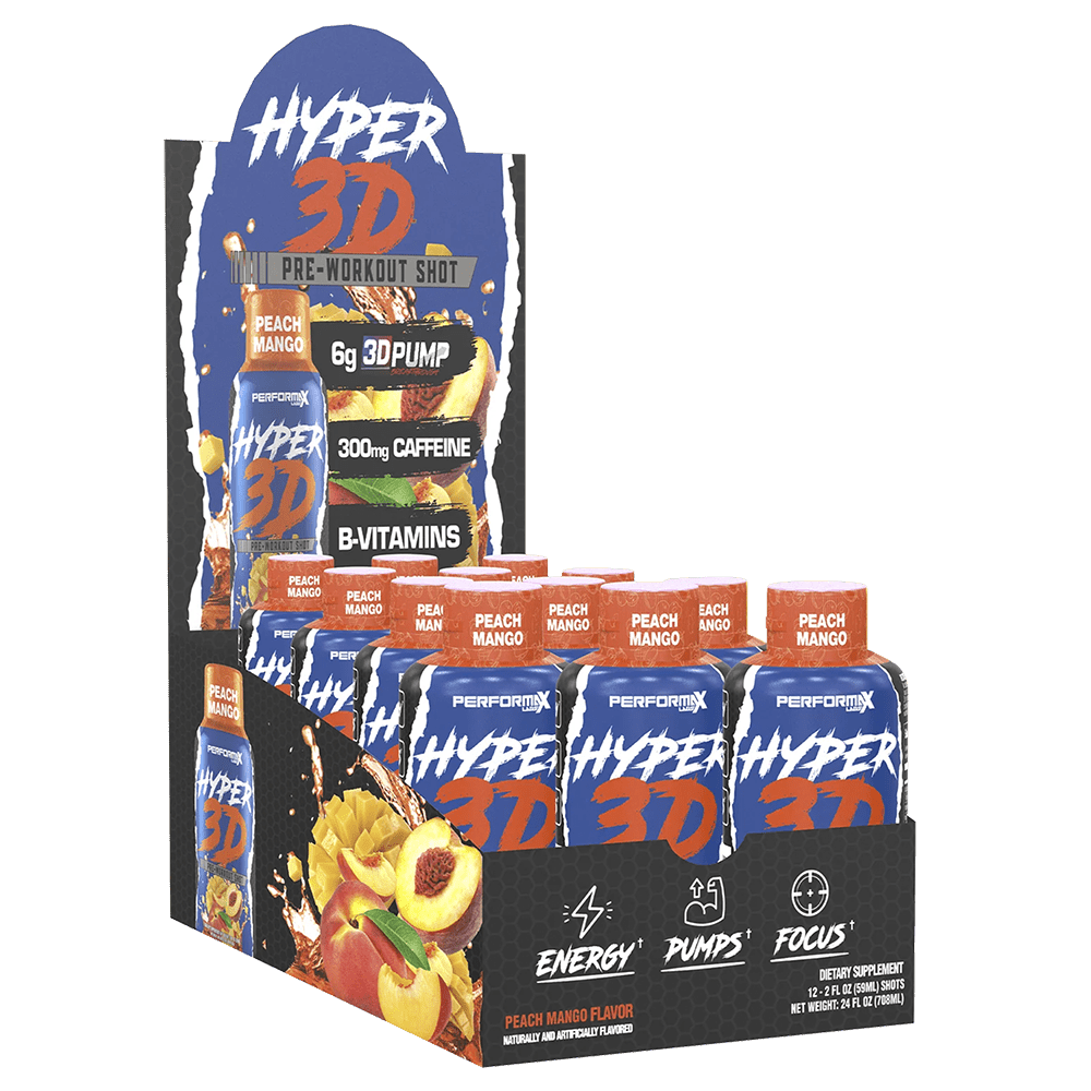 Performax Labs Hyper - 3D Pre - Workout Shot Pre - Workout 1 Bottle Papaya Pineapple