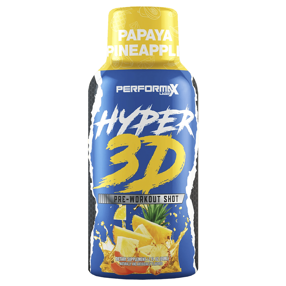 Performax Labs Hyper - 3D Pre - Workout Shot Pre - Workout 1 Bottle Papaya Pineapple