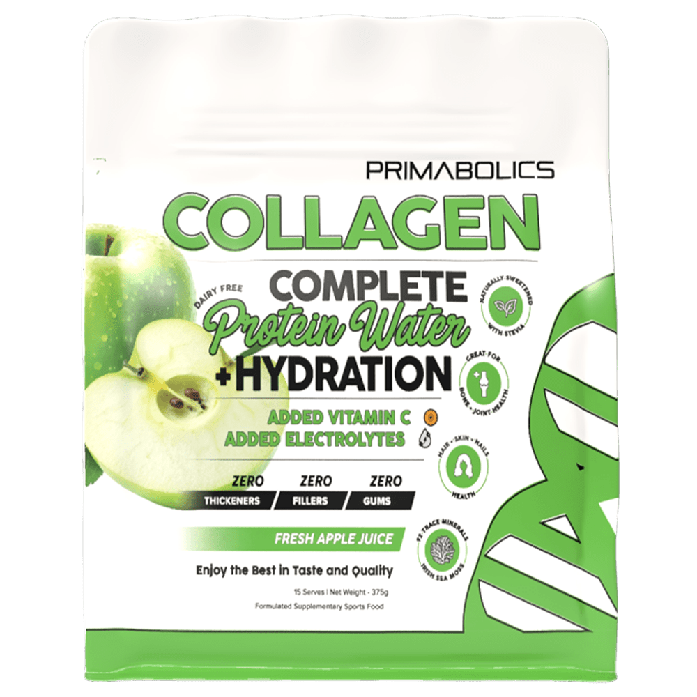 Primabolics Complete Collagen Protein Water + Hydration Protein Powder 15 Serves Apple Juice