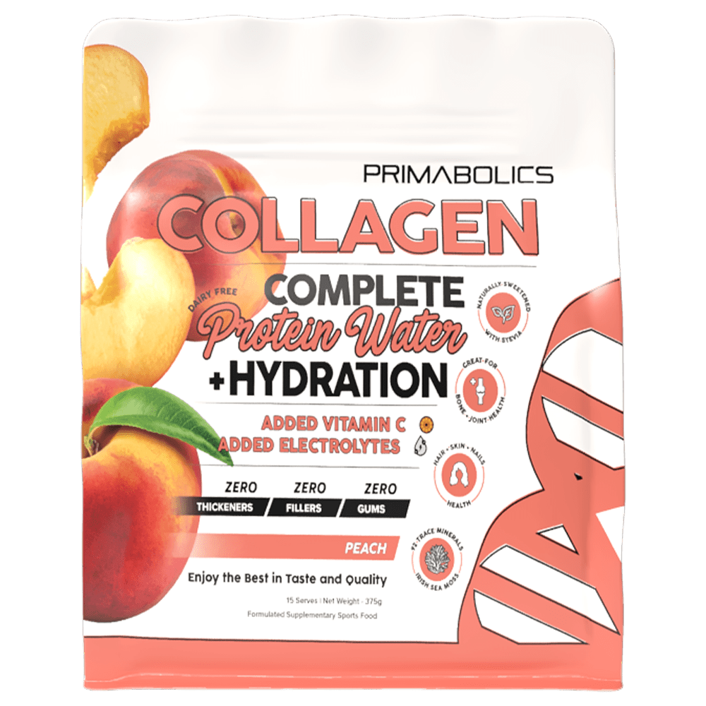 Primabolics Complete Collagen Protein Water + Hydration Protein Powder 15 Serves Peach