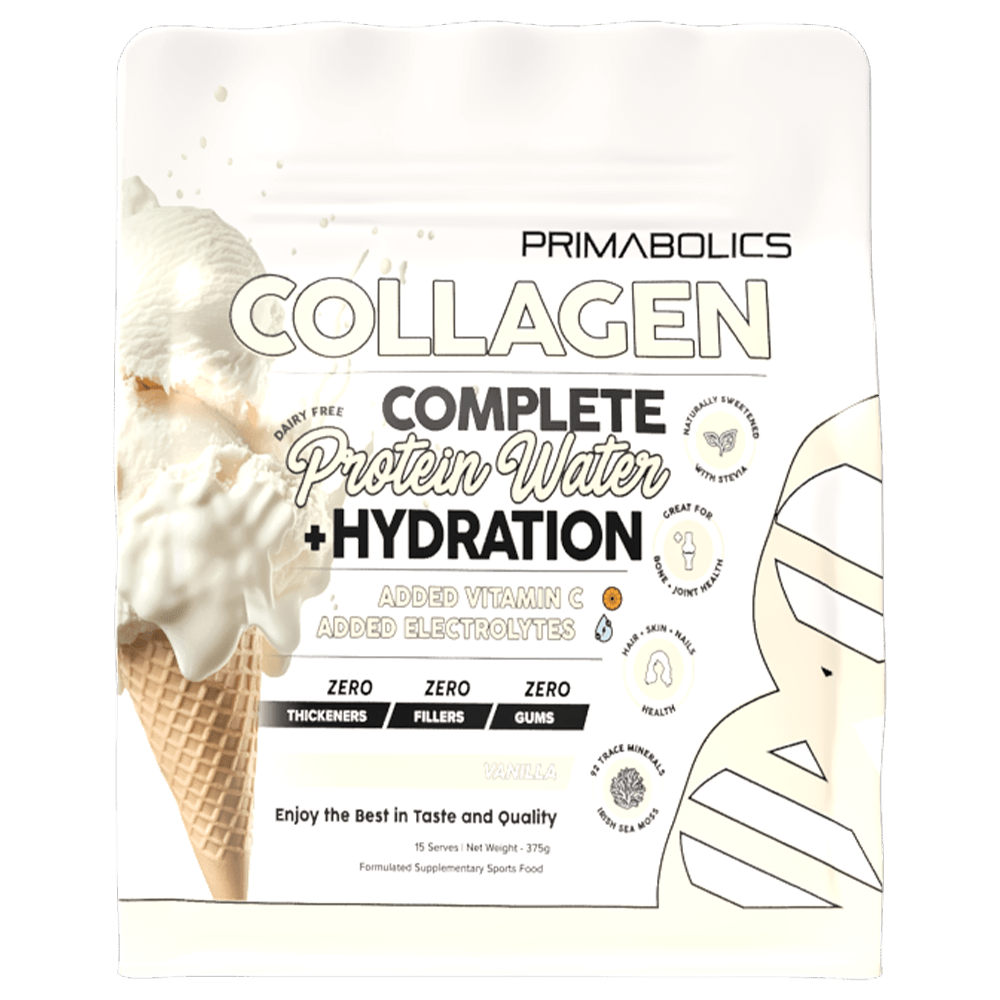 Primabolics Complete Collagen Protein Water + Hydration Protein Powder 15 Serves Vanilla