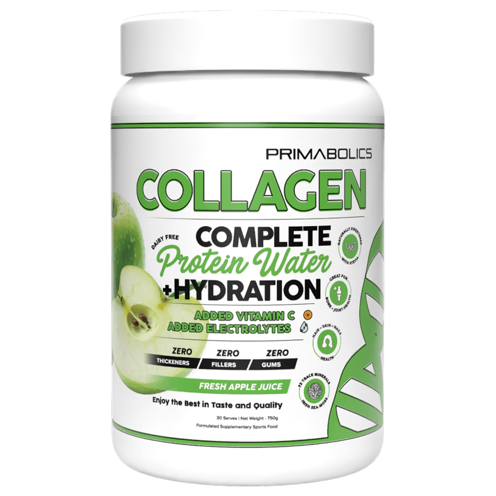 Primabolics Complete Collagen Protein Water + Hydration Protein Powder 30 Serves Apple Juice