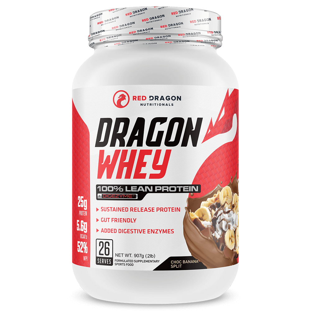 Red Dragon Nutritionals Dragon Whey Protein Powder 26 Serves Choc Banana Split