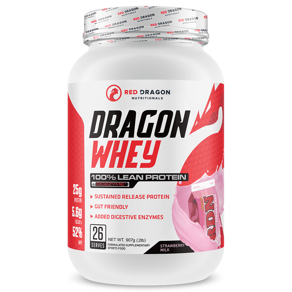 Red Dragon Nutritionals Dragon Whey Protein Powder 26 Serves Strawberry Milk