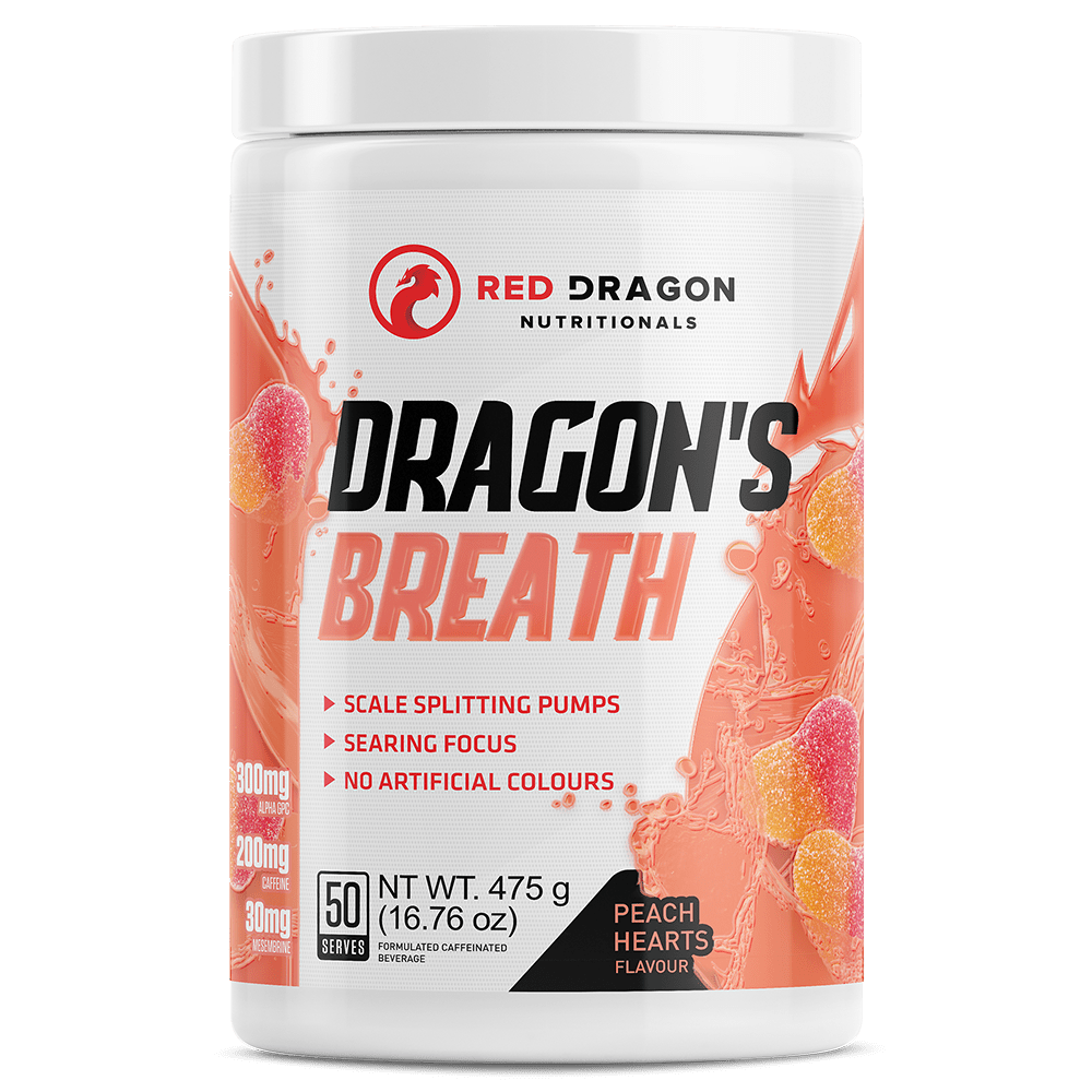 Red Dragon Nutritionals Dragon's Breath Pre - Workout 50 Serves Peach Hearts