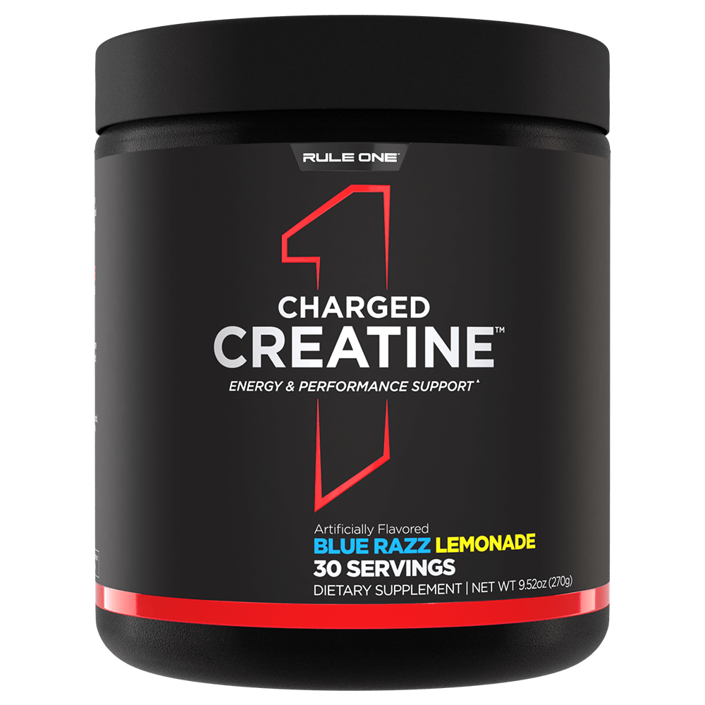 Rule 1 Charged Creatine Creatine 30 Serves Blue Razz Lemonade