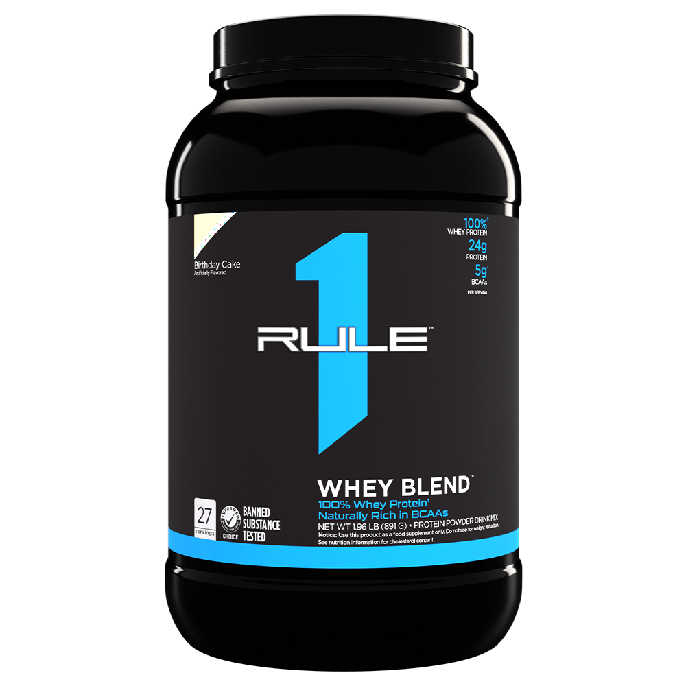 Rule 1 Whey Blend Protein Powder 26 Serves Birthday Cake