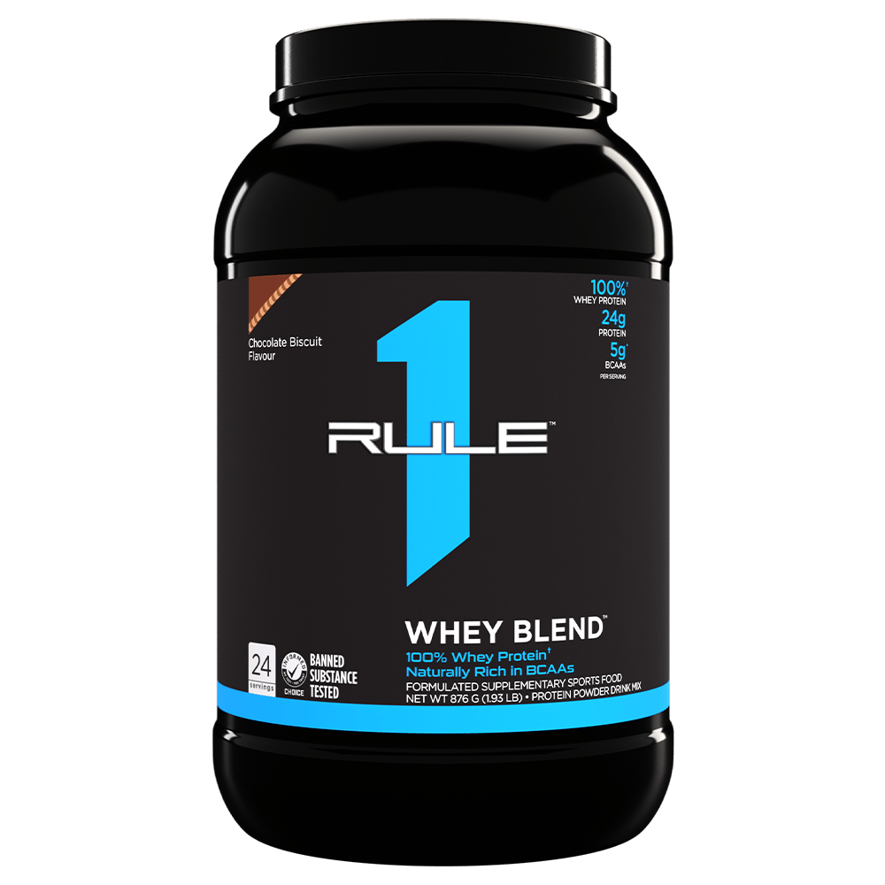 Rule 1 Whey Blend Protein Powder 26 Serves Chocolate Biscuit