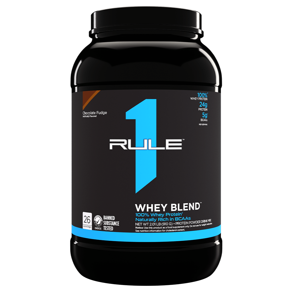 Rule 1 Whey Blend Protein Powder 26 Serves Chocolate Fudge