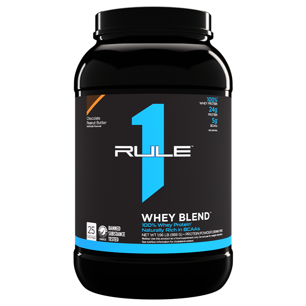 Rule 1 Whey Blend Protein Powder 26 Serves Chocolate Peanut Butter