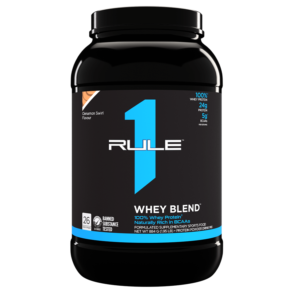 Rule 1 Whey Blend Protein Powder 26 Serves Cinnamon Swirl