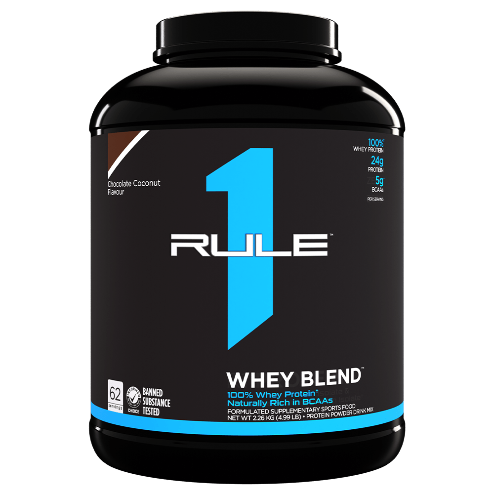 Rule 1 Whey Blend Protein Powder 64 Serves Chocolate Coconut