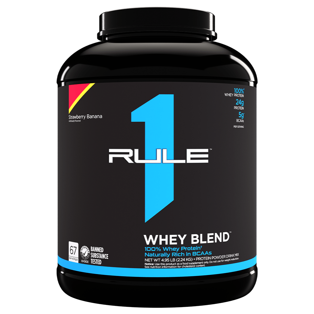 Rule 1 Whey Blend Protein Powder 64 Serves Strawberry Banana