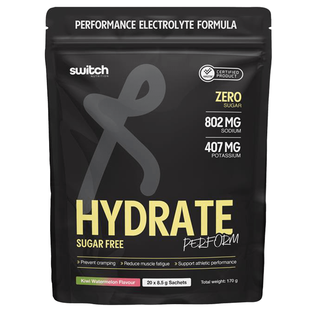 Switch Nutrition Hydrate Perform Sugar Free Hydration 20 Sachets Kiwi Watermelon