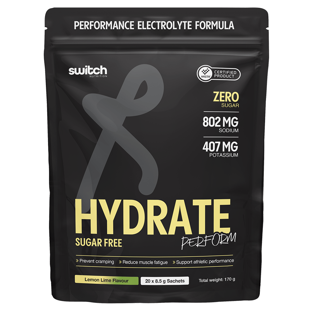 Switch Nutrition Hydrate Perform Sugar Free Hydration 20 Sachets Lemon Lime