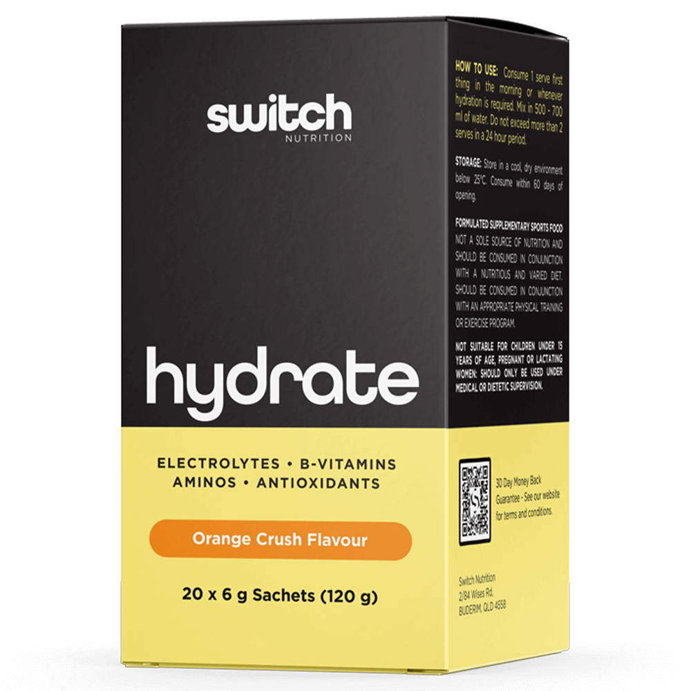 Switch Nutrition Hydrate Switch Hydration 20 Sachets (Box) Orange Crush