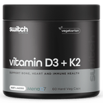 Switch Nutrition Vitamin D3 + K2 Vitamins 60 Capsules