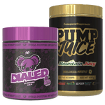 Dialed & Juicy Pre - workout Stack Pre - Workout Sour Grape Bubblegum Strawberry Kiwi