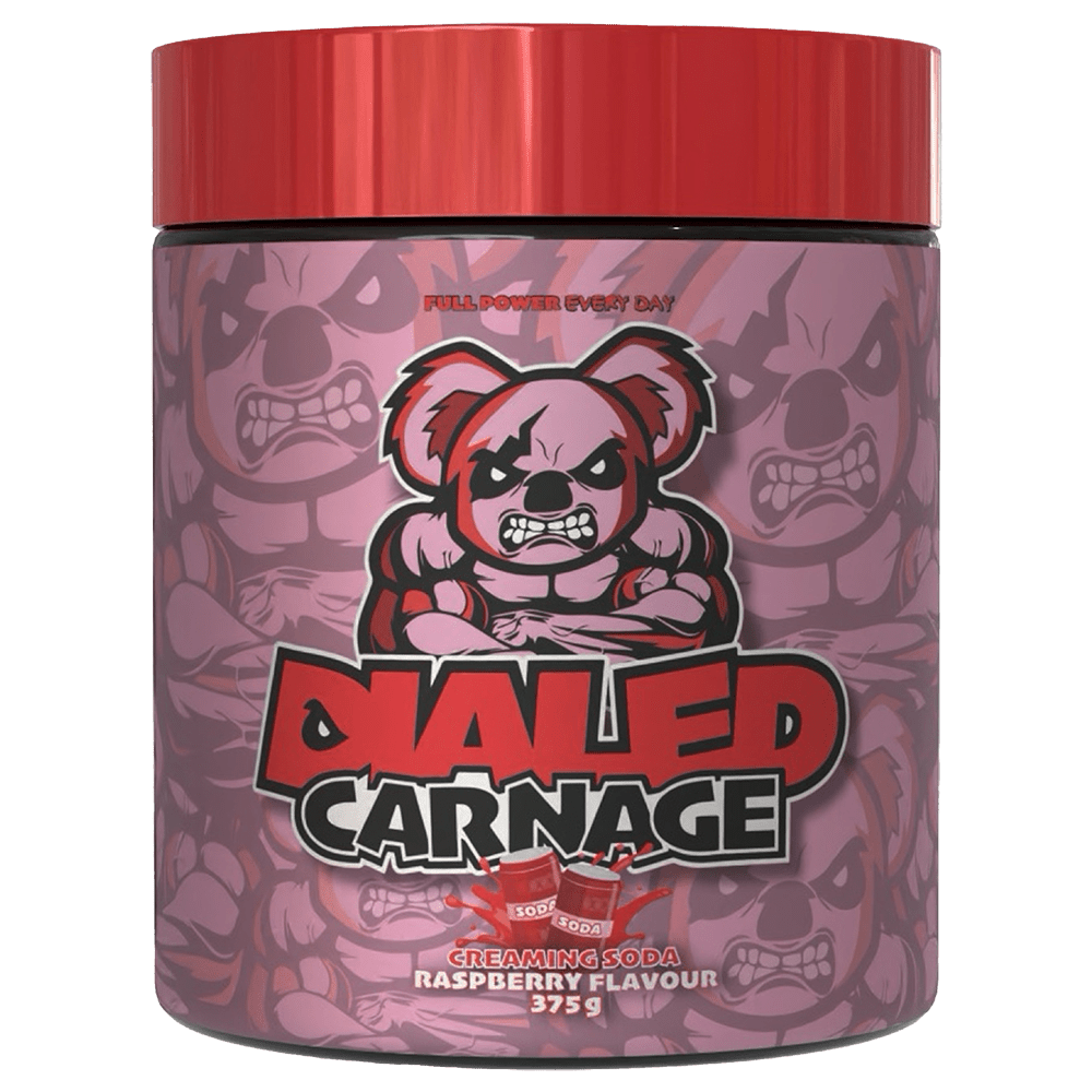 The X Athletics Dialed Carnage Pre - Workout 25 Serves Creaming Soda Raspberry