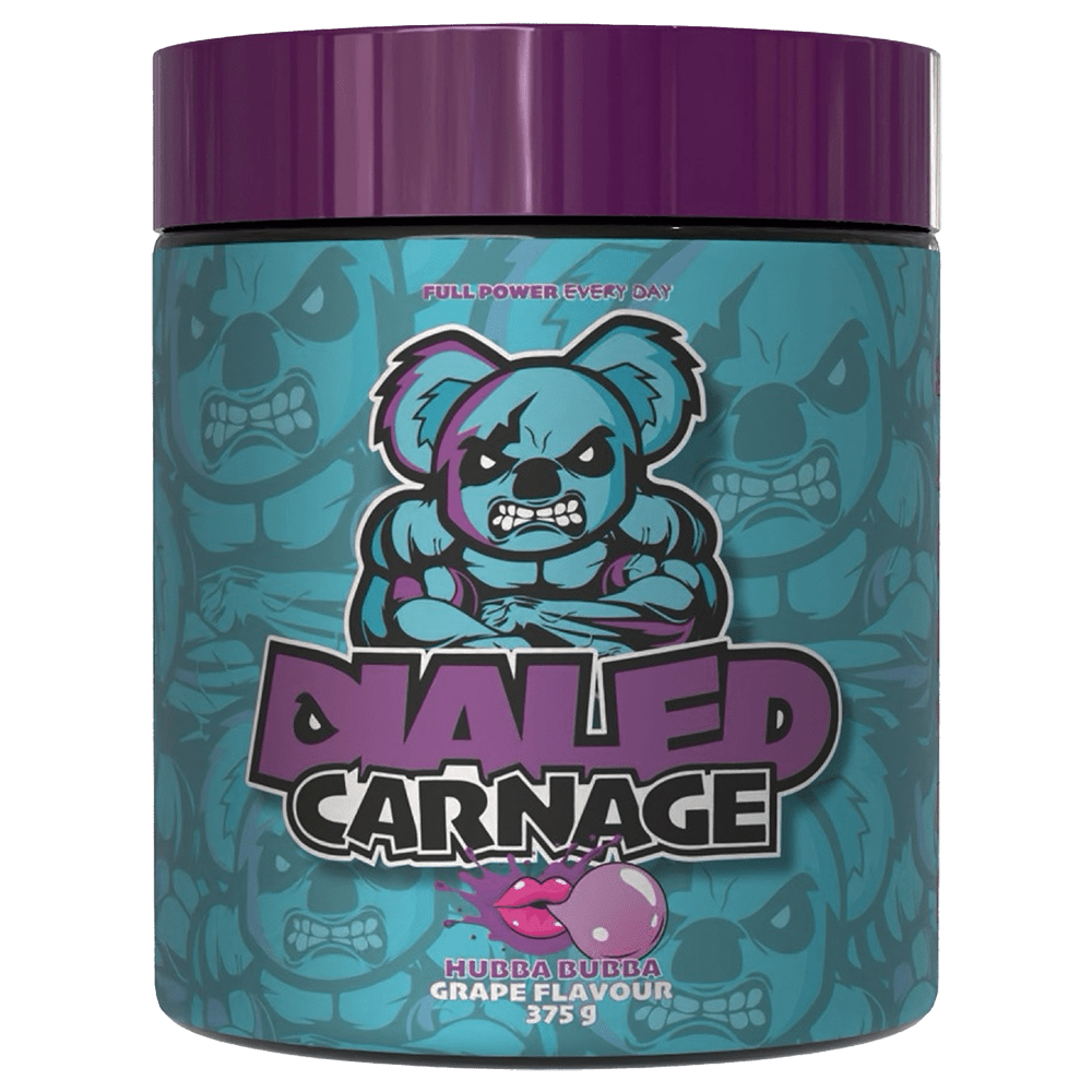 The X Athletics Dialed Carnage Pre - Workout 25 Serves Hubba Bubba Grape