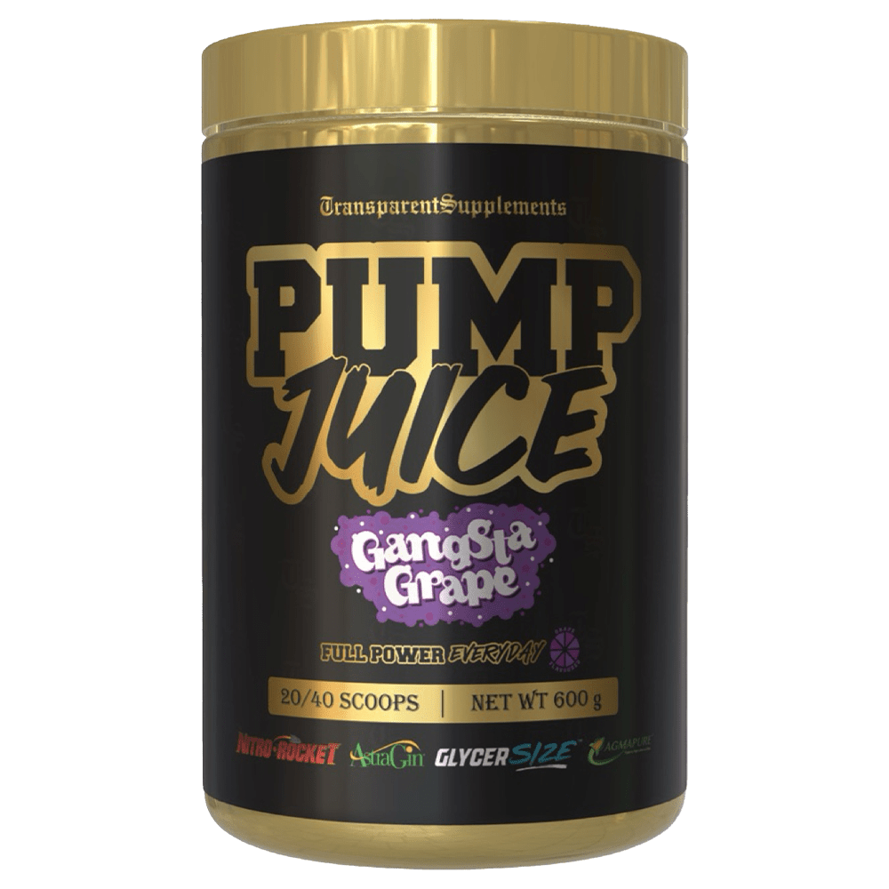 Transparent Supplements Pump Juice Pre - Workout 40 Serves Gangsta Grape