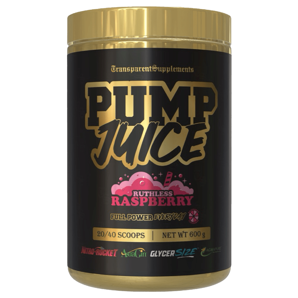 Transparent Supplements Pump Juice Pre - Workout 40 Serves Ruthless Raspberry